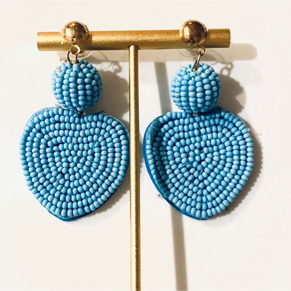 Heart Seed Bead Earrings
